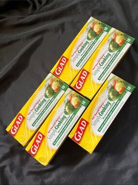 5 NEW SEALED DISCONTINUED Glad Simply Cooking Microwave Steaming Bags Zip 50ct